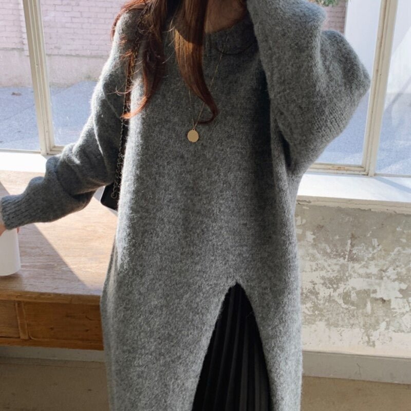 KS | Sweater midi dress with pleated detail