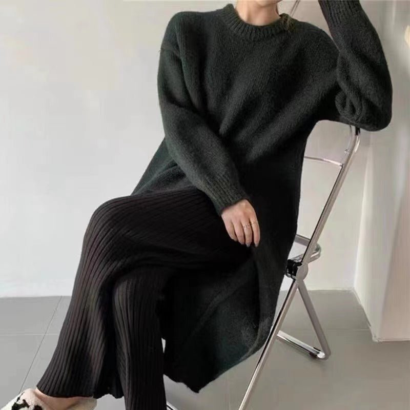 KS | Sweater midi dress with pleated detail