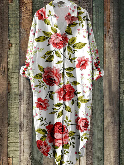 KS | Buttoned midi dress with floral print