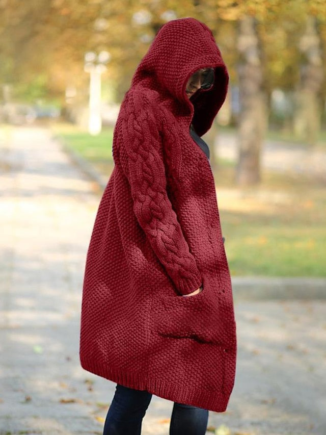 KS | Cardigan with hood in chunky knit