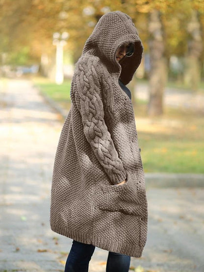 KS | Cardigan with hood in chunky knit