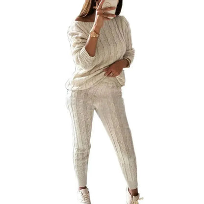 JO | MW -Women's 2-piece long knit suit with thick sweater