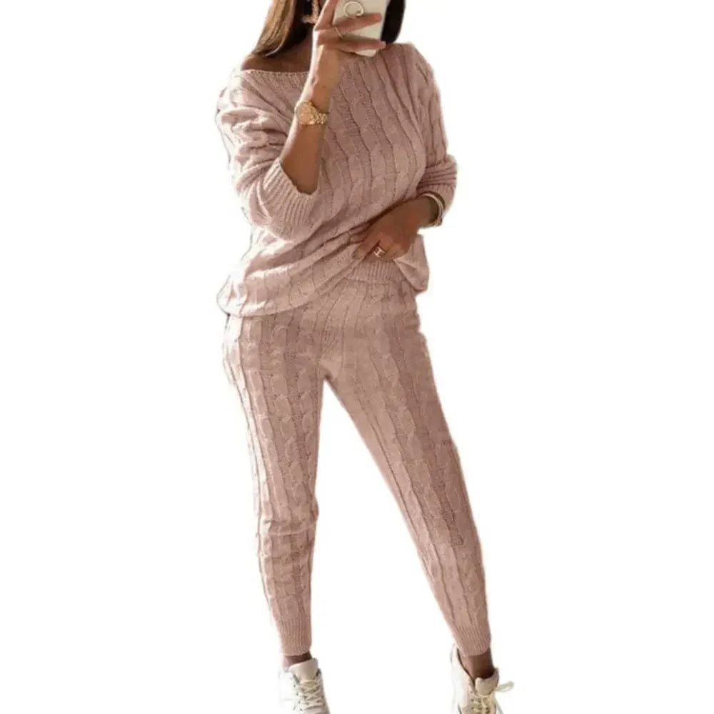 JO | MW -Women's 2-piece long knit suit with thick sweater