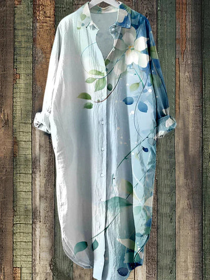 KS | Buttoned midi dress with floral print