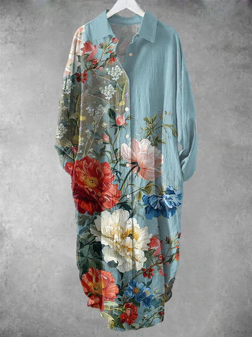 KS | Buttoned midi dress with floral print