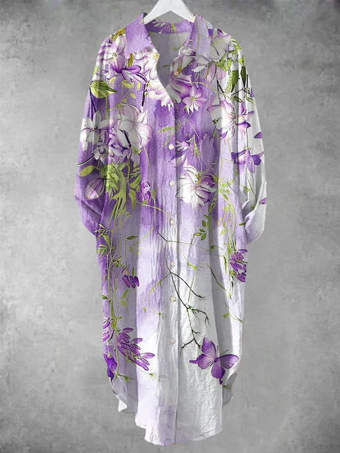 KS | Buttoned midi dress with floral print