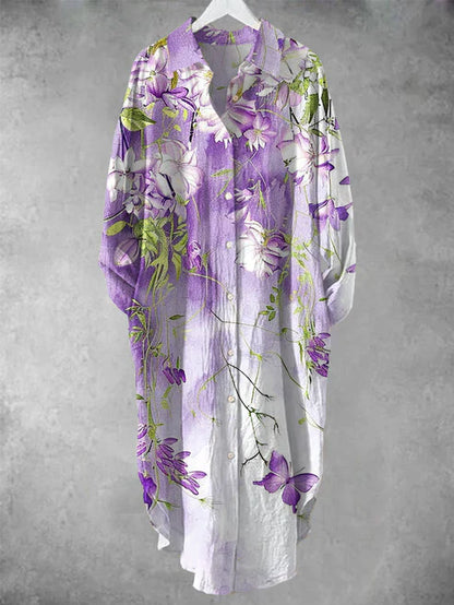 KS | Buttoned midi dress with floral print