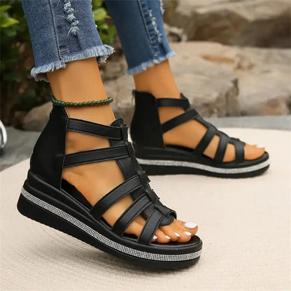 KS | Wedge sandals with rhinestones