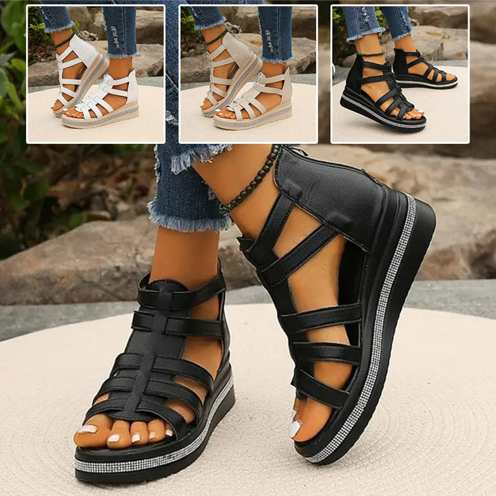 KS | Wedge sandals with rhinestones