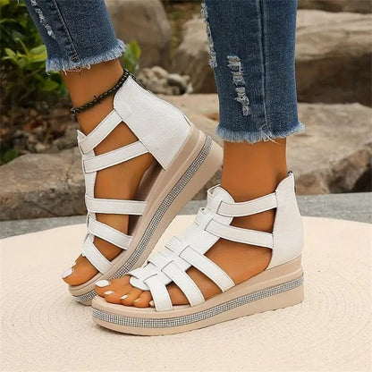 KS | Wedge sandals with rhinestones