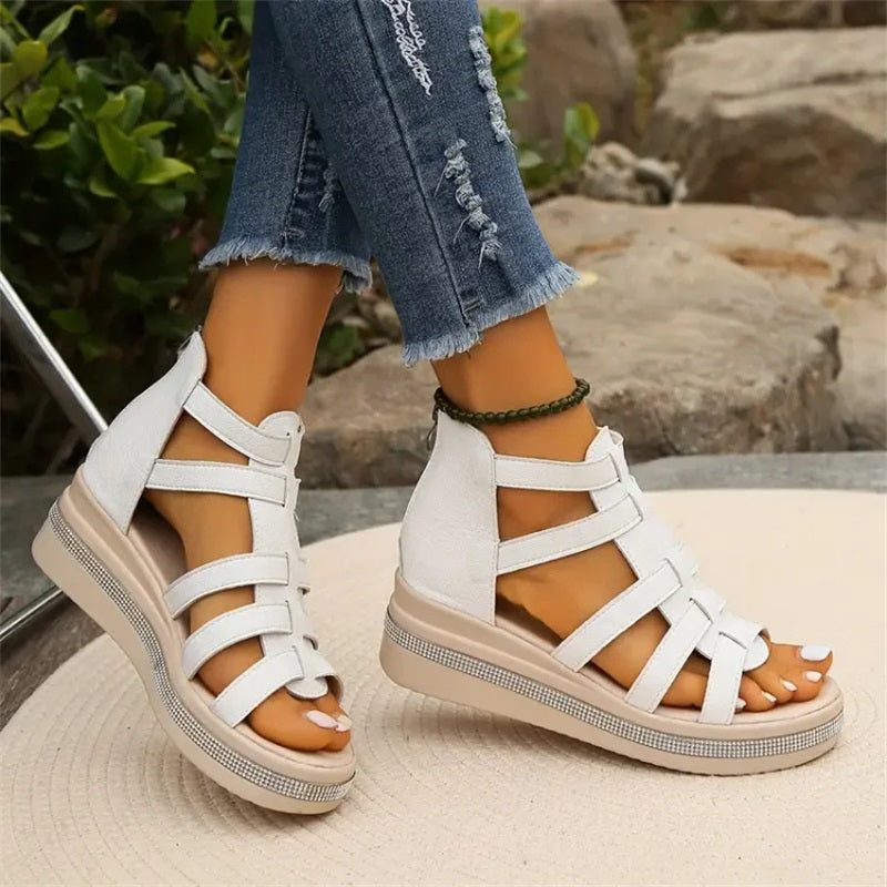 KS | Wedge sandals with rhinestones