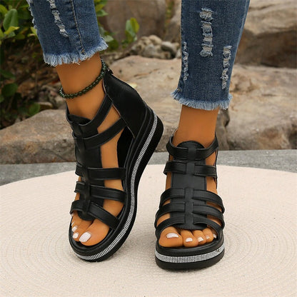 KS | Wedge sandals with rhinestones