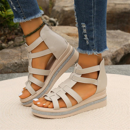 KS | Wedge sandals with rhinestones