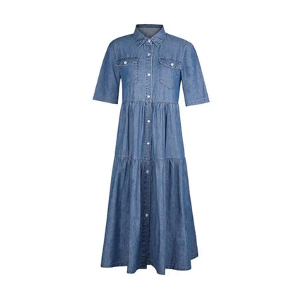 KS | Denim dress with short sleeves