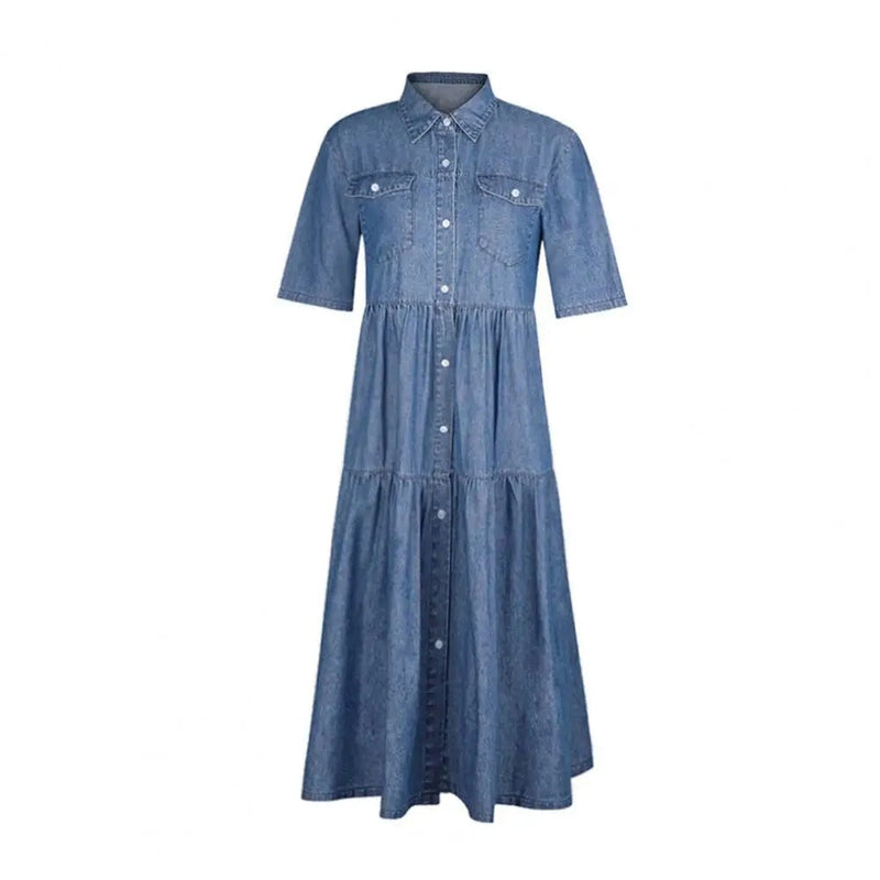 KS | Denim dress with short sleeves