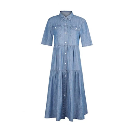 KS | Denim dress with short sleeves