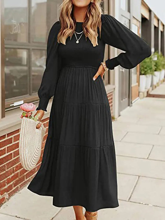 KS | Long-sleeved midi dress with tuxedos