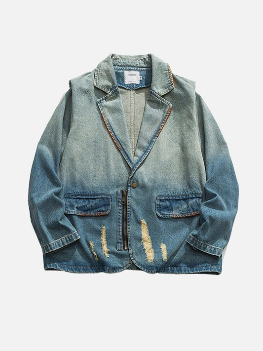 JO | Vintage denim jacket with fringes