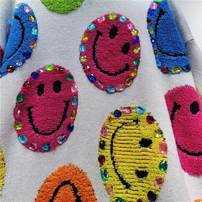 JO | Knitted sweater with cartoon embroidery, fashionable sweater