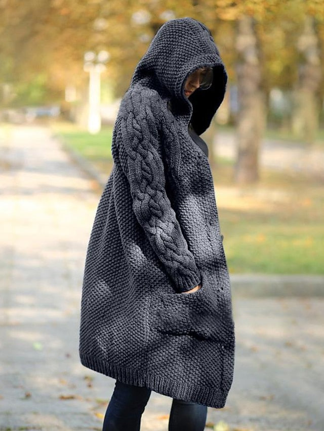 KS | Cardigan with hood in chunky knit