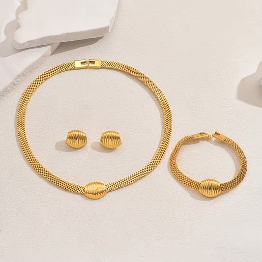 Golden Shell Mesh Jewelry